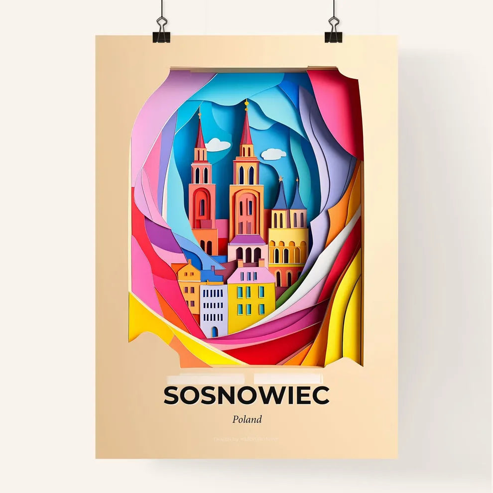 Vivid Sosnowiec, Poland, Colorful Poster