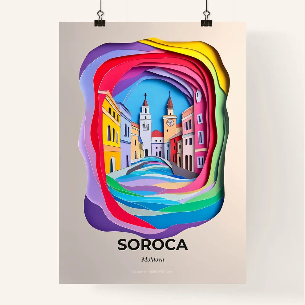 Vivid Soroca, Moldova, Colorful Poster