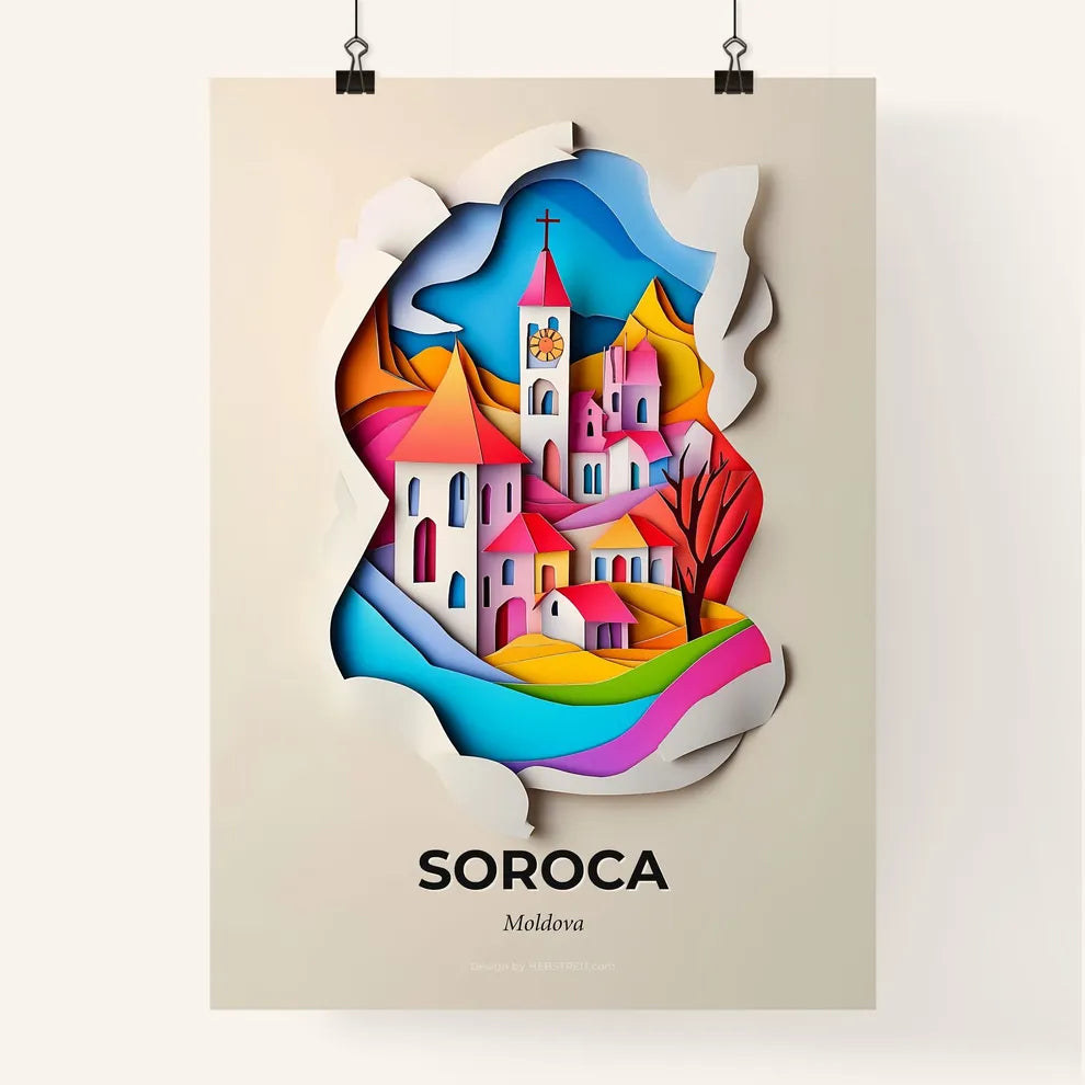 Vivid Soroca, Moldova, Colorful Poster