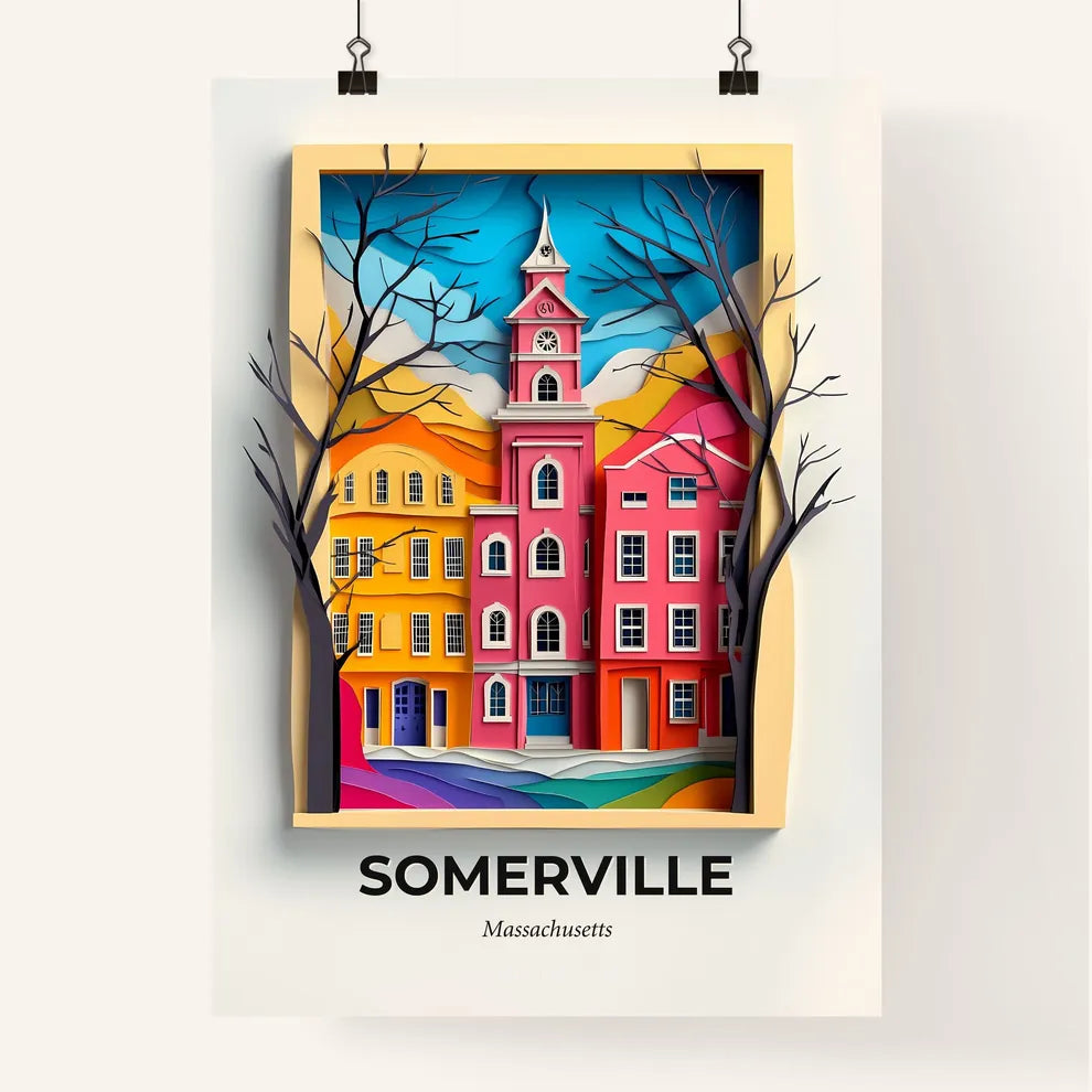 Vivid Somerville, Massachusetts, Colorful Poster