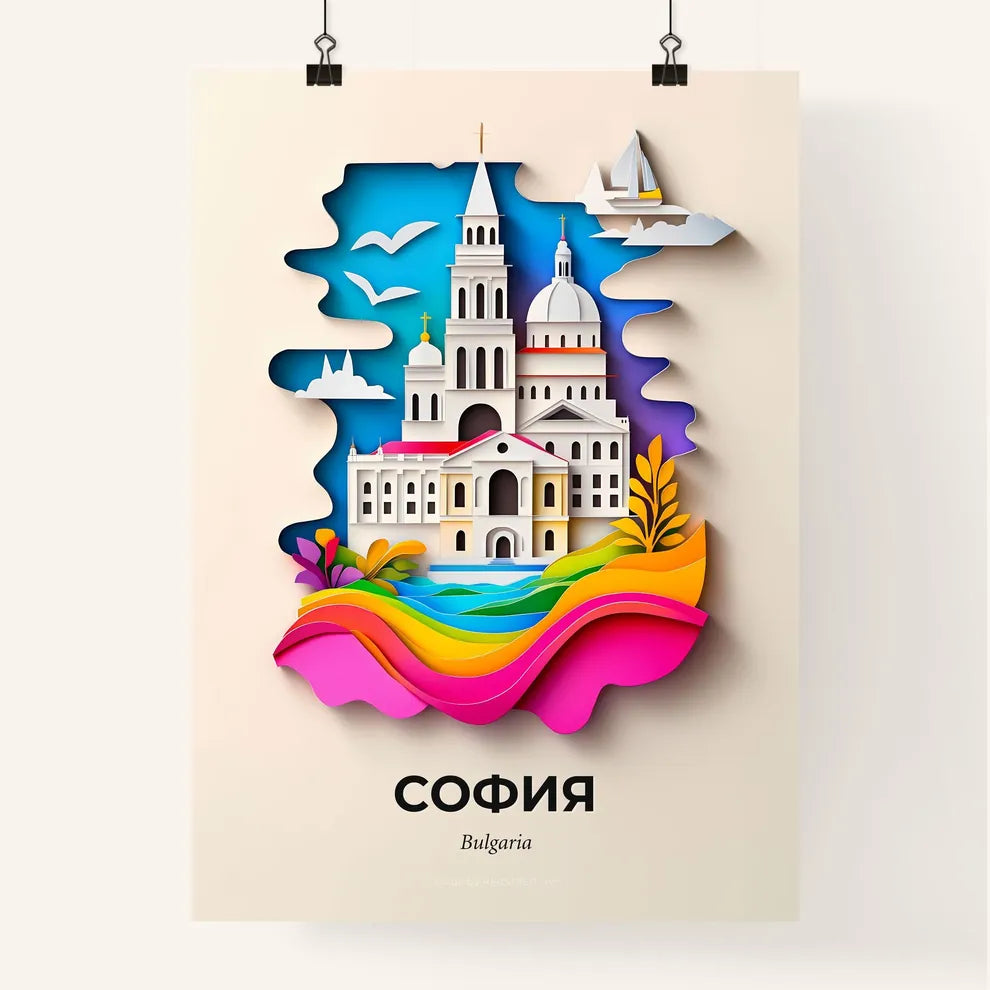 Vivid Sofia, Bulgaria, Colorful Poster