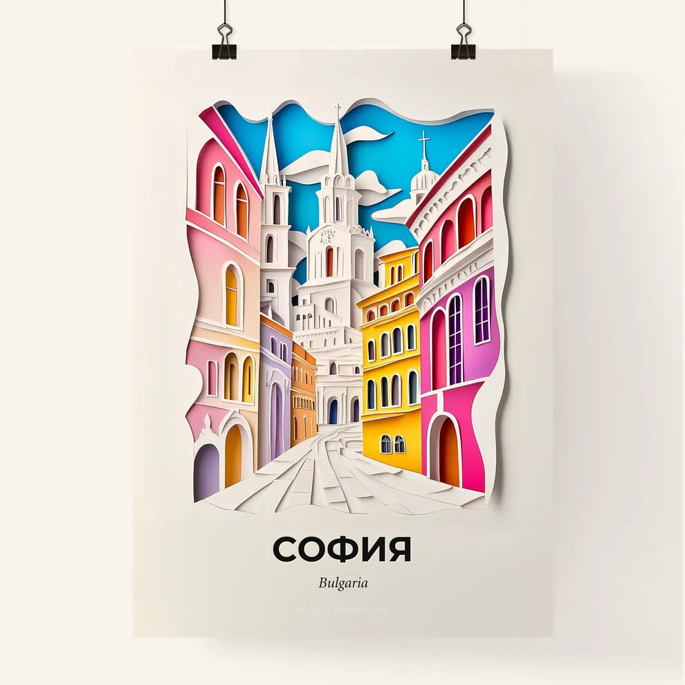 Vivid Sofia, Bulgaria, Colorful Poster