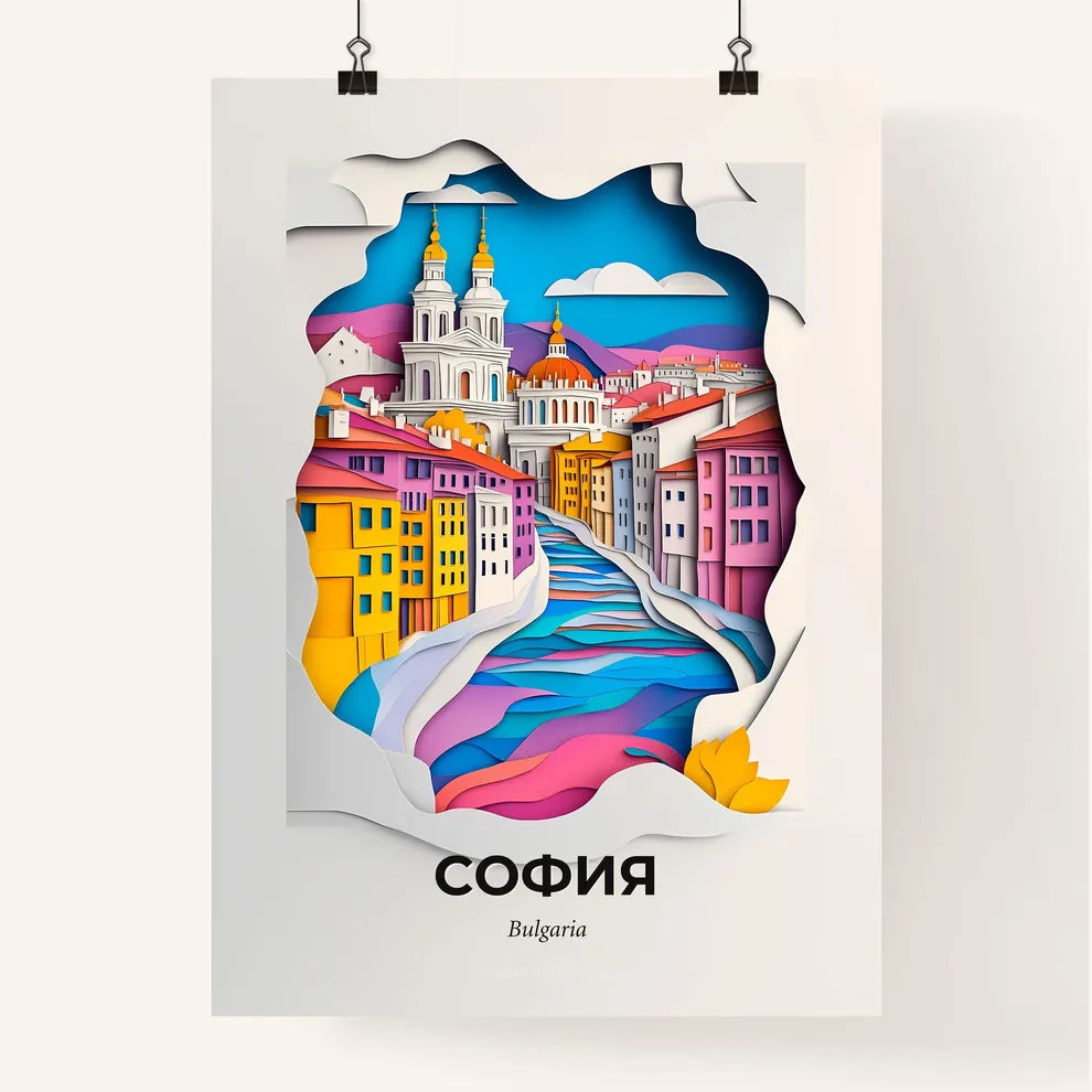 Vivid Sofia, Bulgaria, Colorful Poster