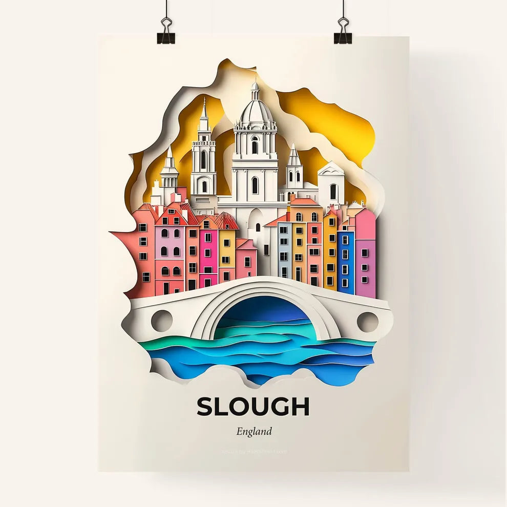 Vivid Slough, England, Colorful Poster