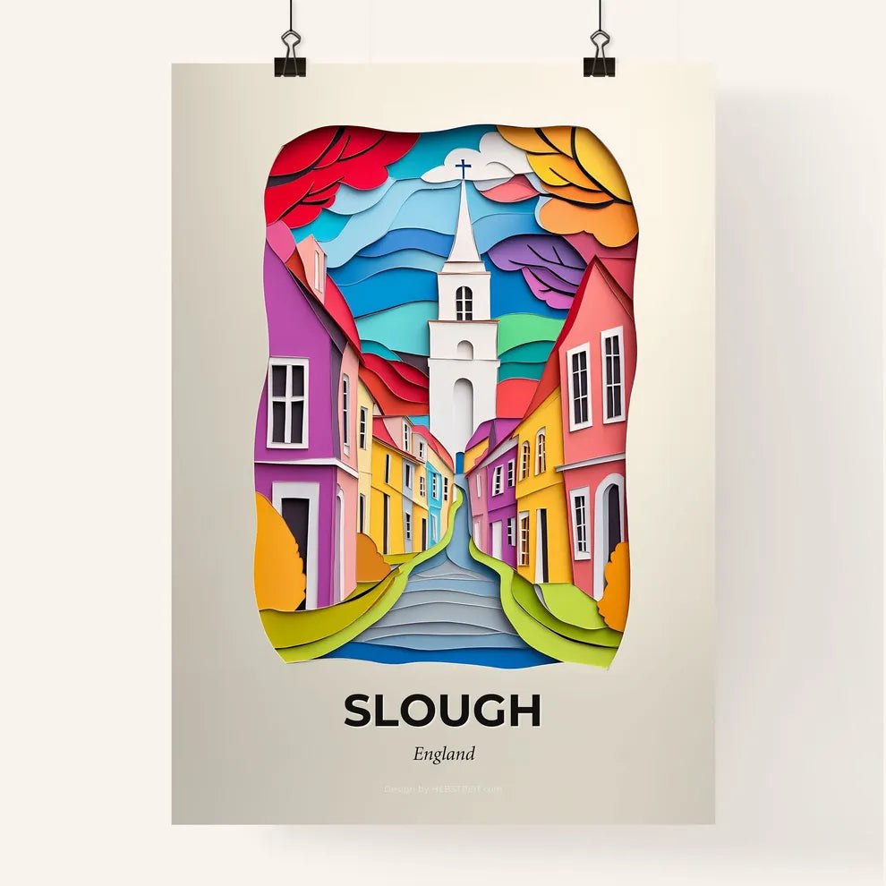 Vivid Slough, England, Colorful Poster