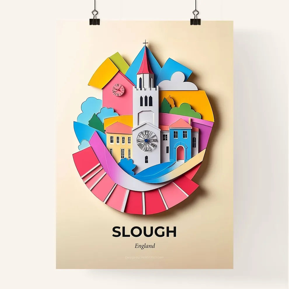 Vivid Slough, England, Colorful Poster