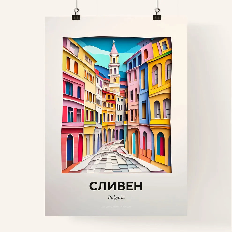 Vivid Sliven, Bulgaria, Colorful Poster