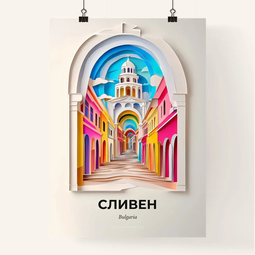 Vivid Sliven, Bulgaria, Colorful Poster