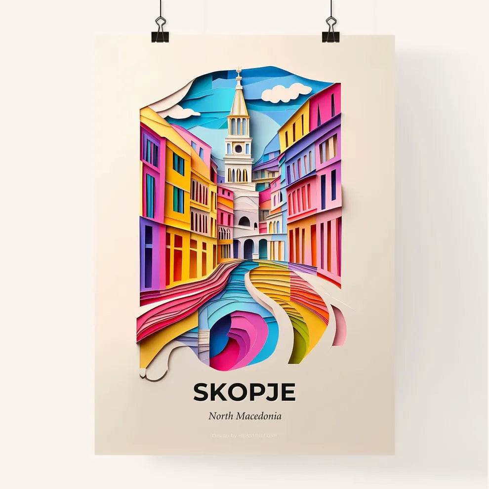 Vivid Skopje, North Macedonia, Colorful Poster
