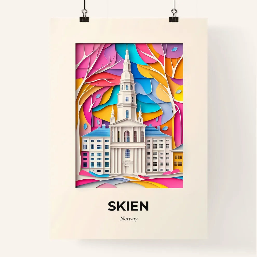Vivid Skien, Norway, Colorful Poster