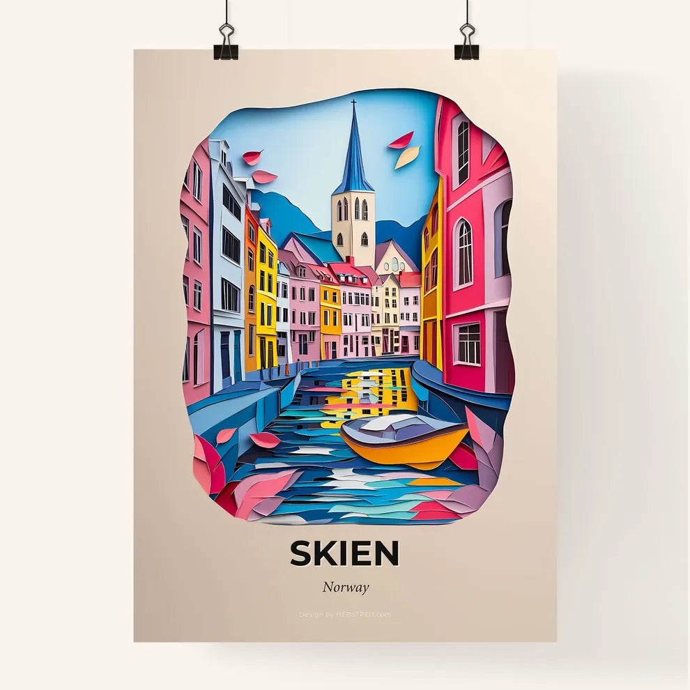 Vivid Skien, Norway, Colorful Poster