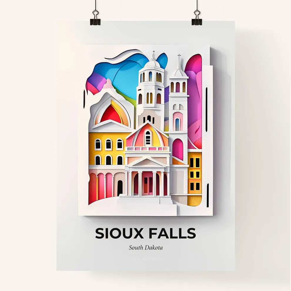 Vivid Sioux Falls, South Dakota, Colorful Poster