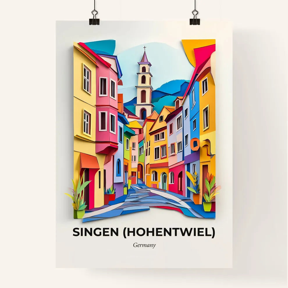 Vivid Singen (Hohentwiel), Germany, Colorful Poster