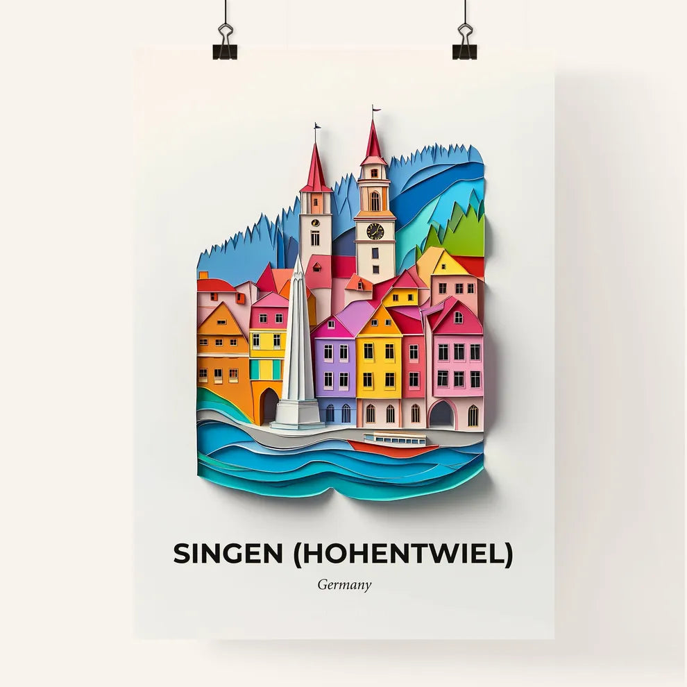 Vivid Singen (Hohentwiel), Germany, Colorful Poster