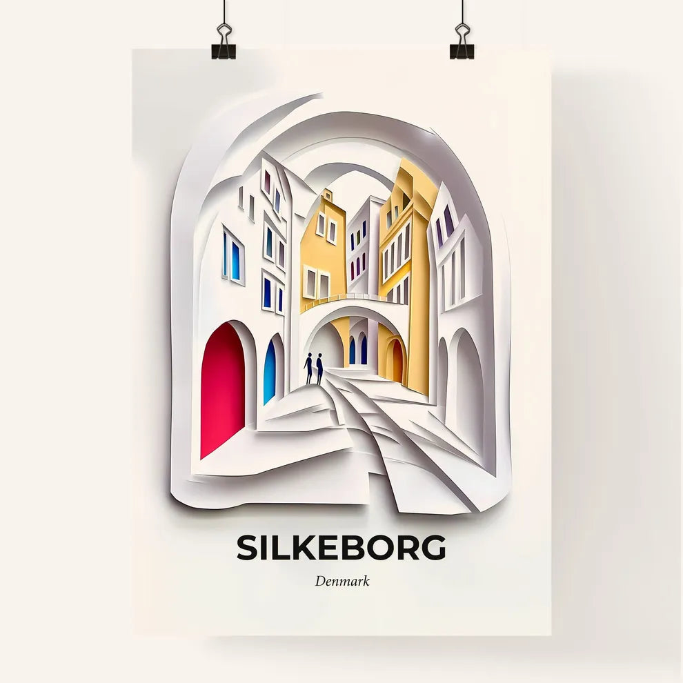 Vivid Silkeborg, Denmark, Colorful Poster