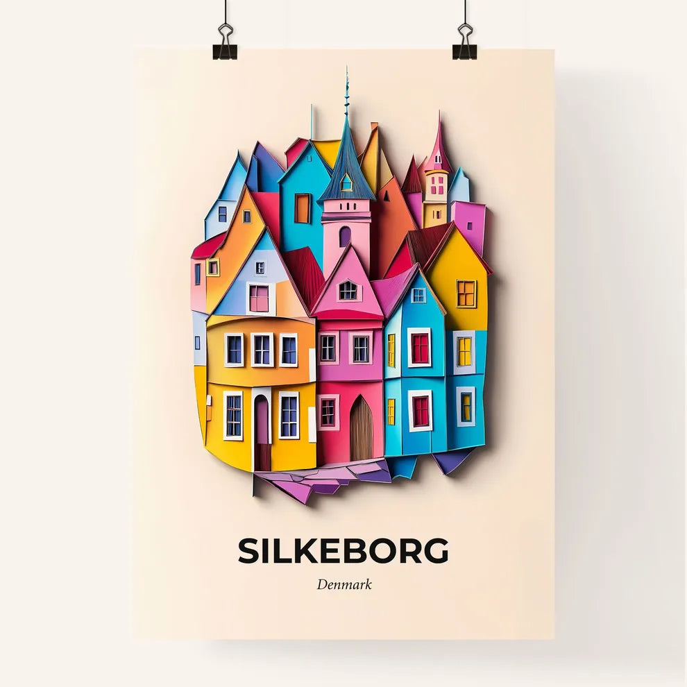 Vivid Silkeborg, Denmark, Colorful Poster