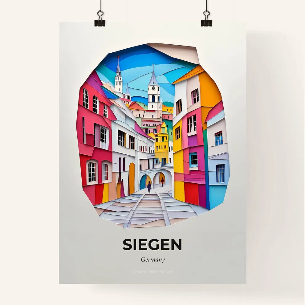 Vivid Siegen, Germany, Colorful Poster