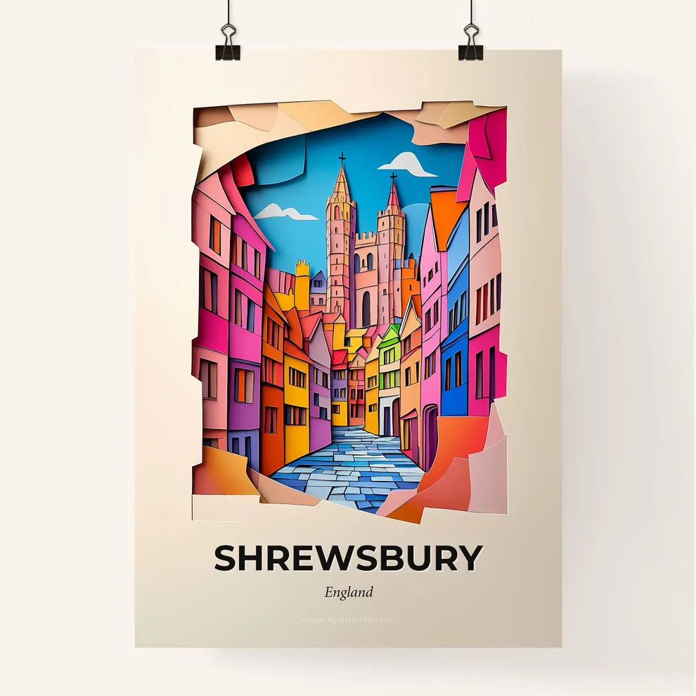 Vivid Shrewsbury, England, Colorful Poster