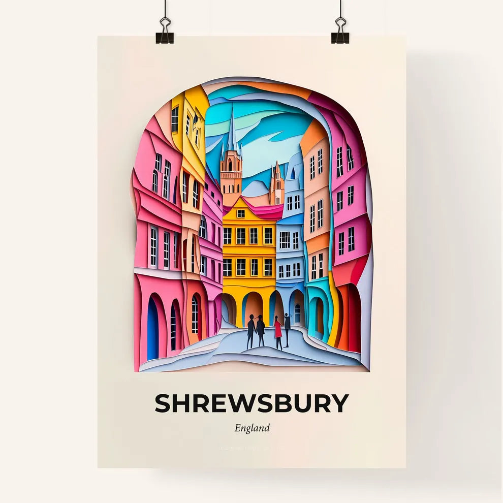 Vivid Shrewsbury, England, Colorful Poster