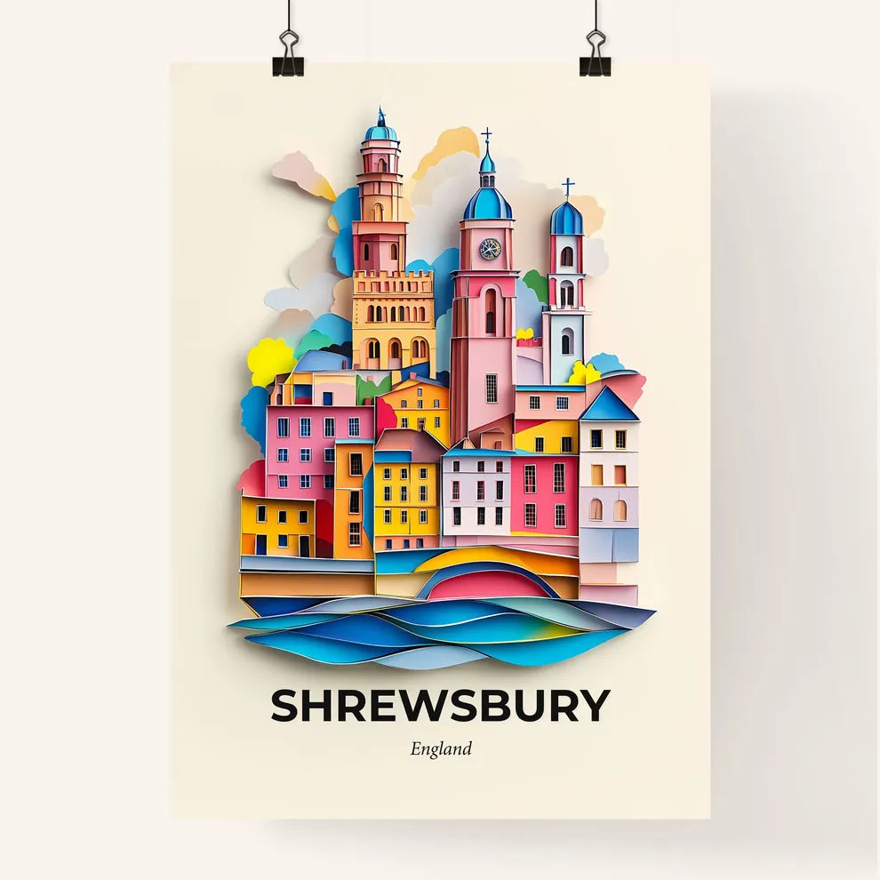 Vivid Shrewsbury, England, Colorful Poster