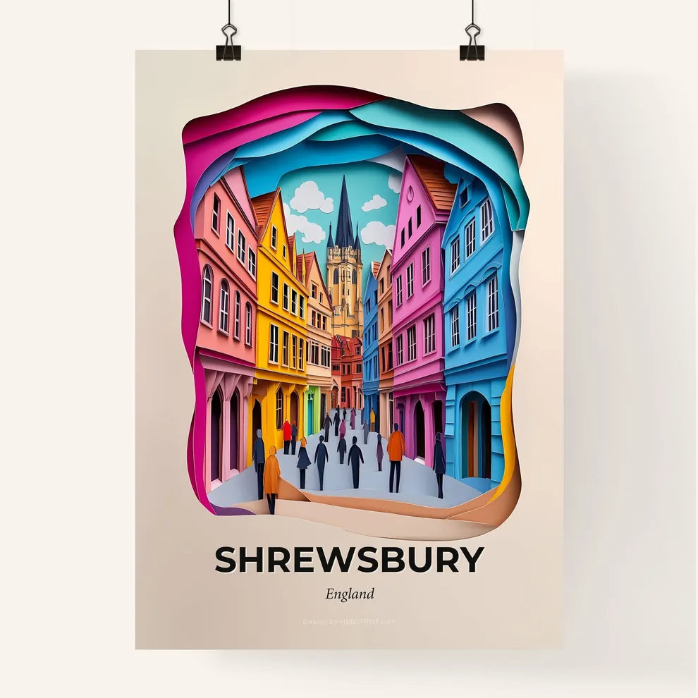 Vivid Shrewsbury, England, Colorful Poster