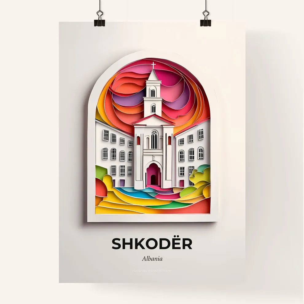 Vivid Shkodër, Albania, Colorful Poster