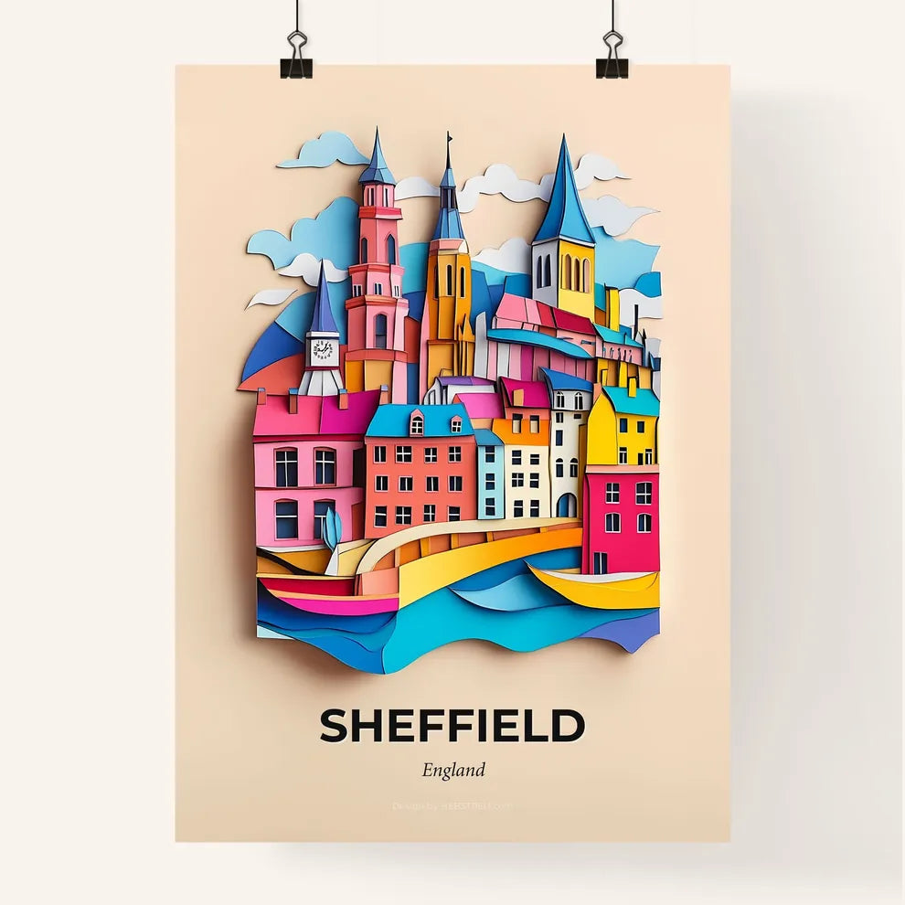 Vivid Sheffield, England, Colorful Poster