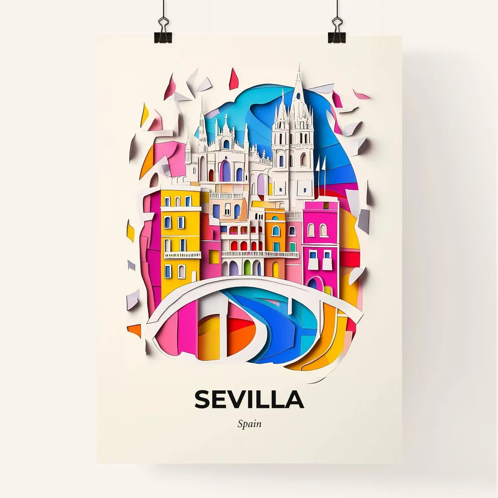 Vivid Sevilla, Spain, Colorful Poster