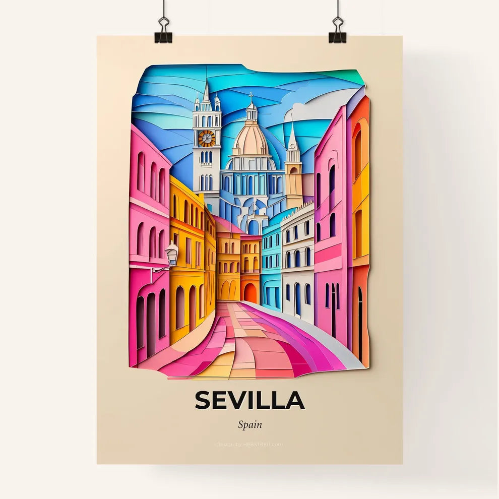 Vivid Sevilla, Spain, Colorful Poster