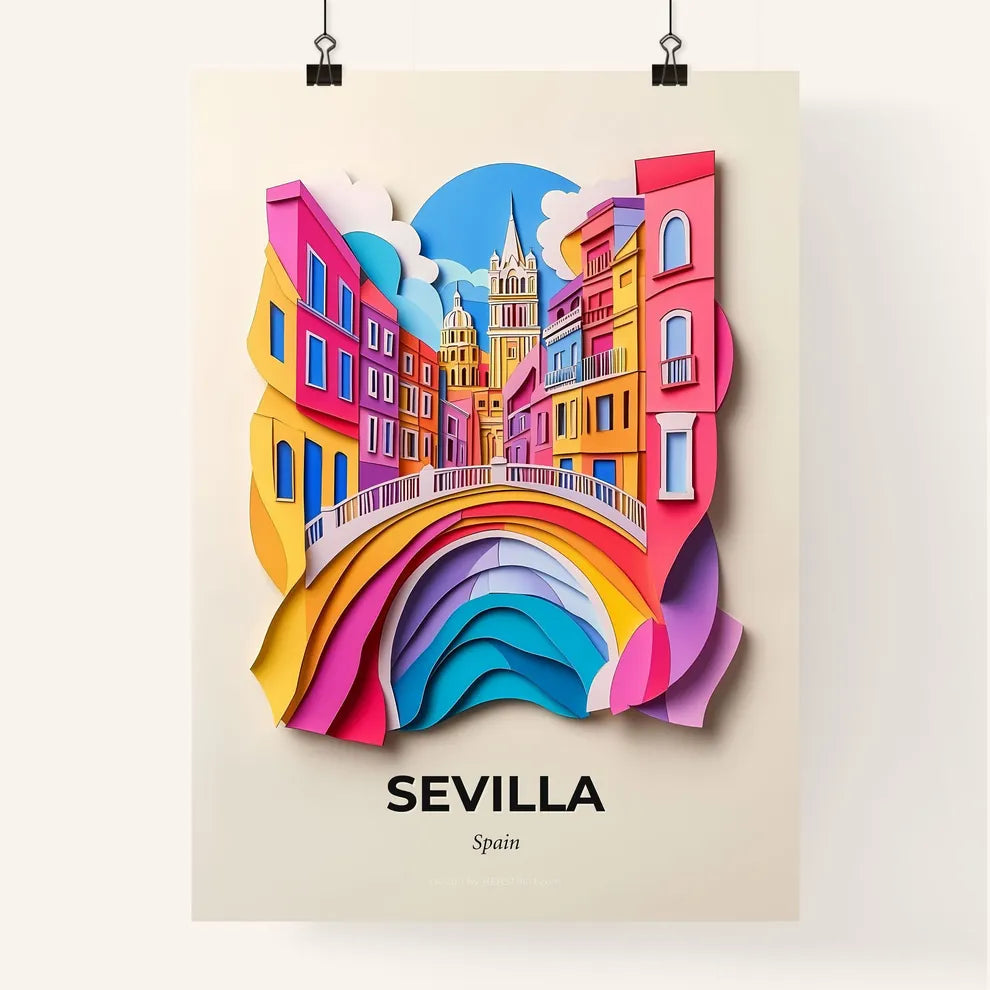 Vivid Sevilla, Spain, Colorful Poster