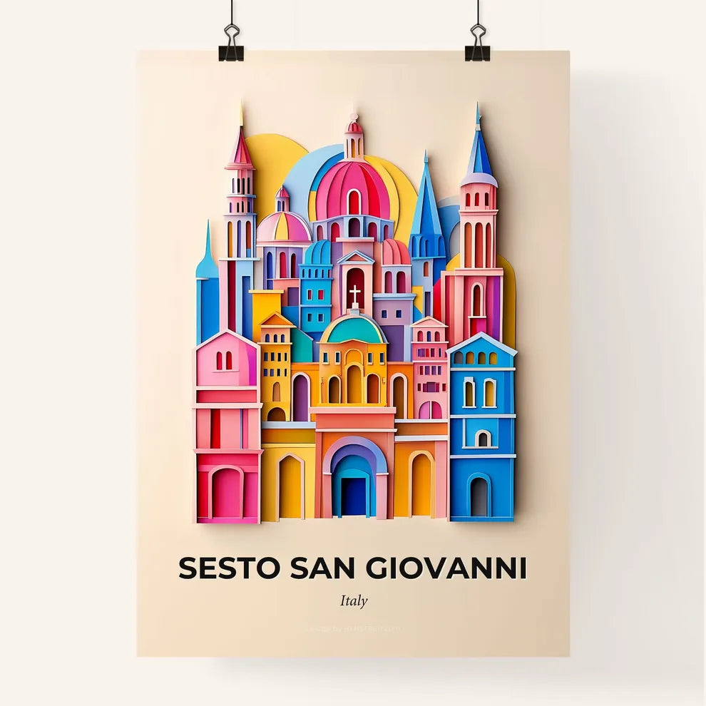 Vivid Sesto San Giovanni, Italy, Colorful Poster