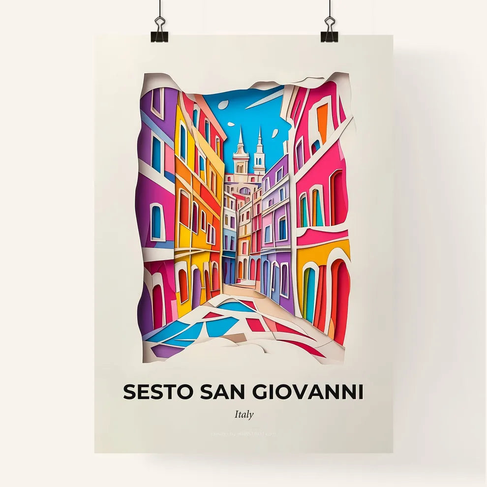 Vivid Sesto San Giovanni, Italy, Colorful Poster