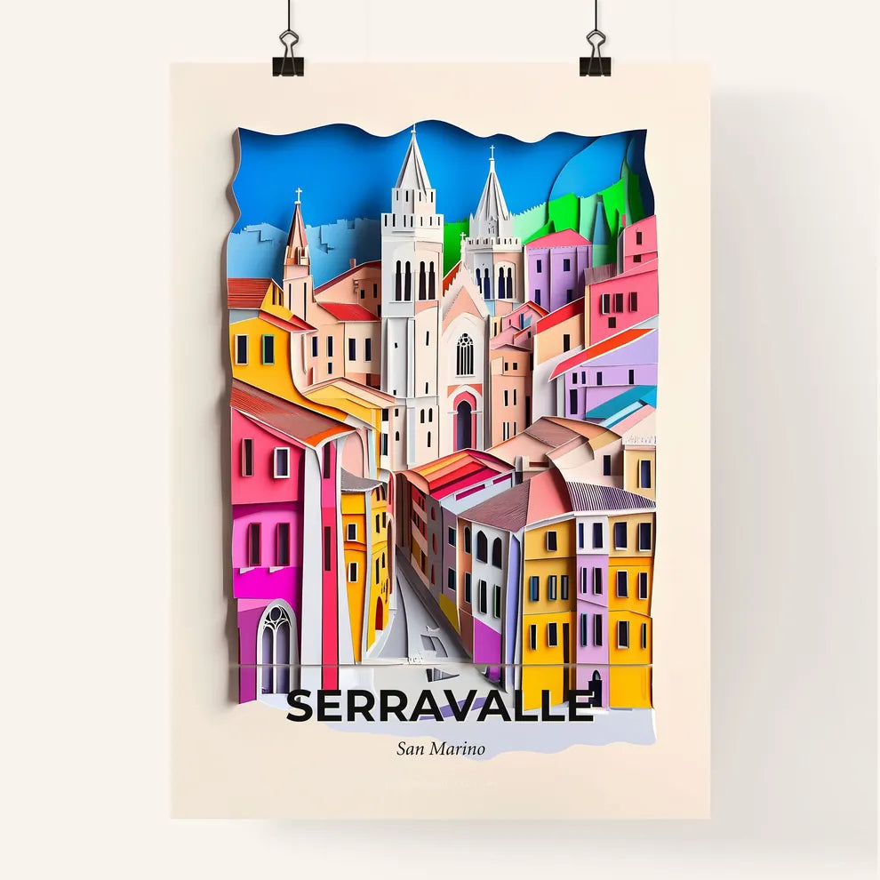 Vivid Serravalle, San Marino, Colorful Poster