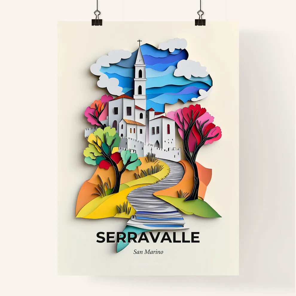 Vivid Serravalle, San Marino, Colorful Poster