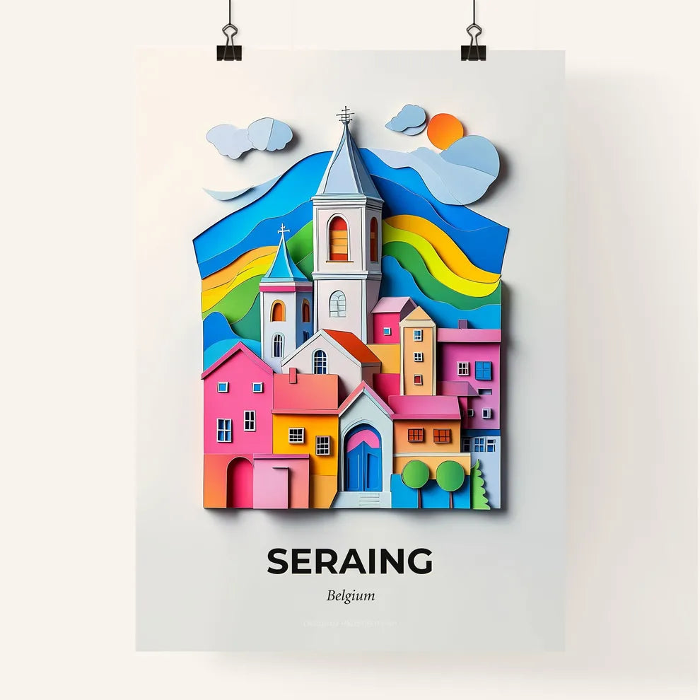 Vivid Seraing, Belgium, Colorful Poster
