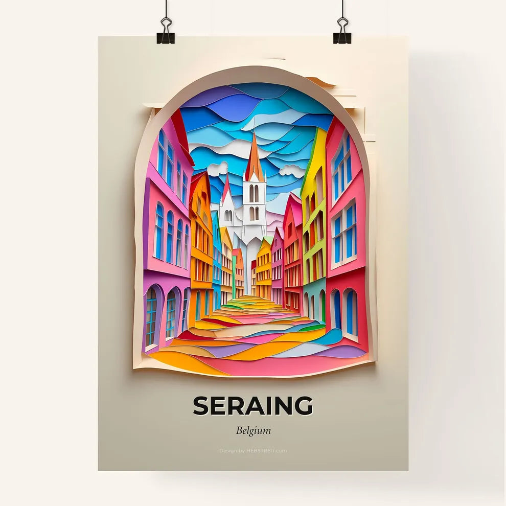Vivid Seraing, Belgium, Colorful Poster