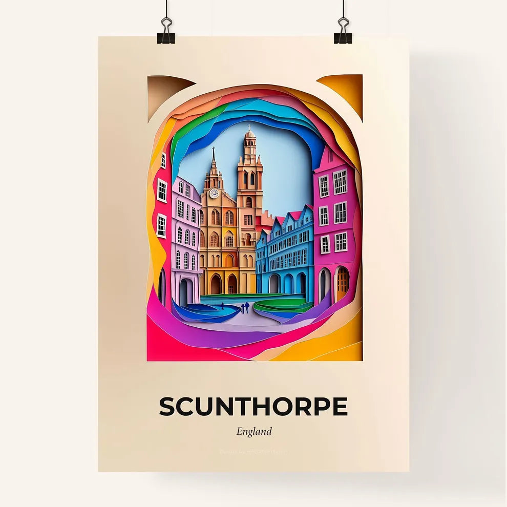 Vivid Scunthorpe, England, Colorful Poster
