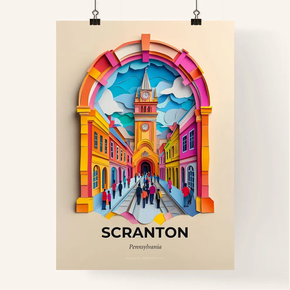 Vivid Scranton, Pennsylvania, Colorful Poster