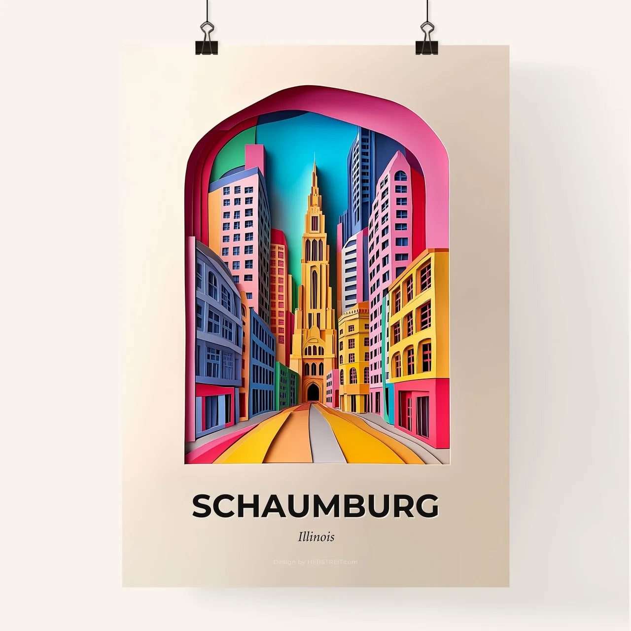 Vivid Schaumburg, Illinois, Colorful Poster