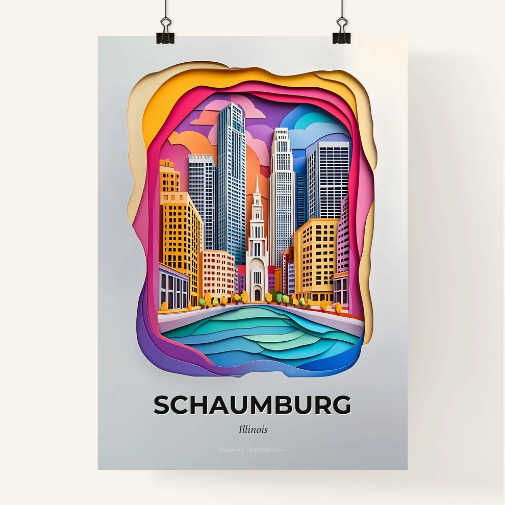 Vivid Schaumburg, Illinois, Colorful Poster