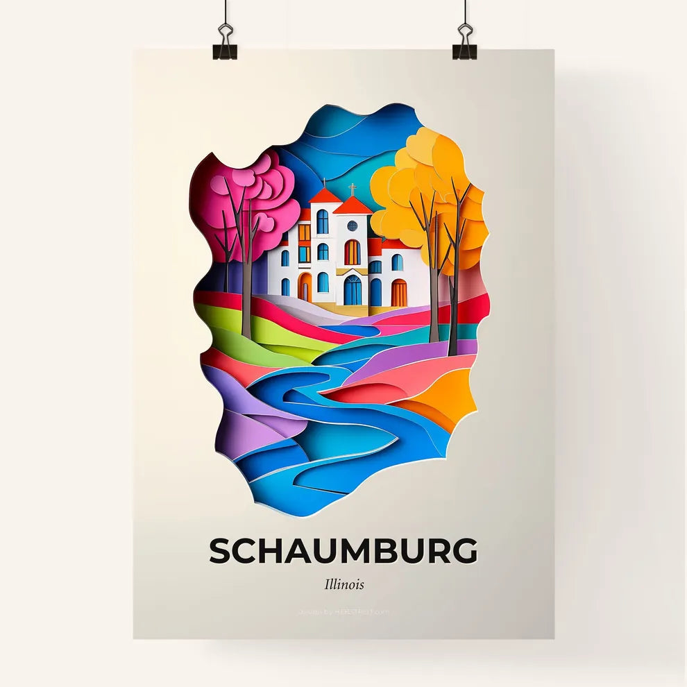 Vivid Schaumburg, Illinois, Colorful Poster