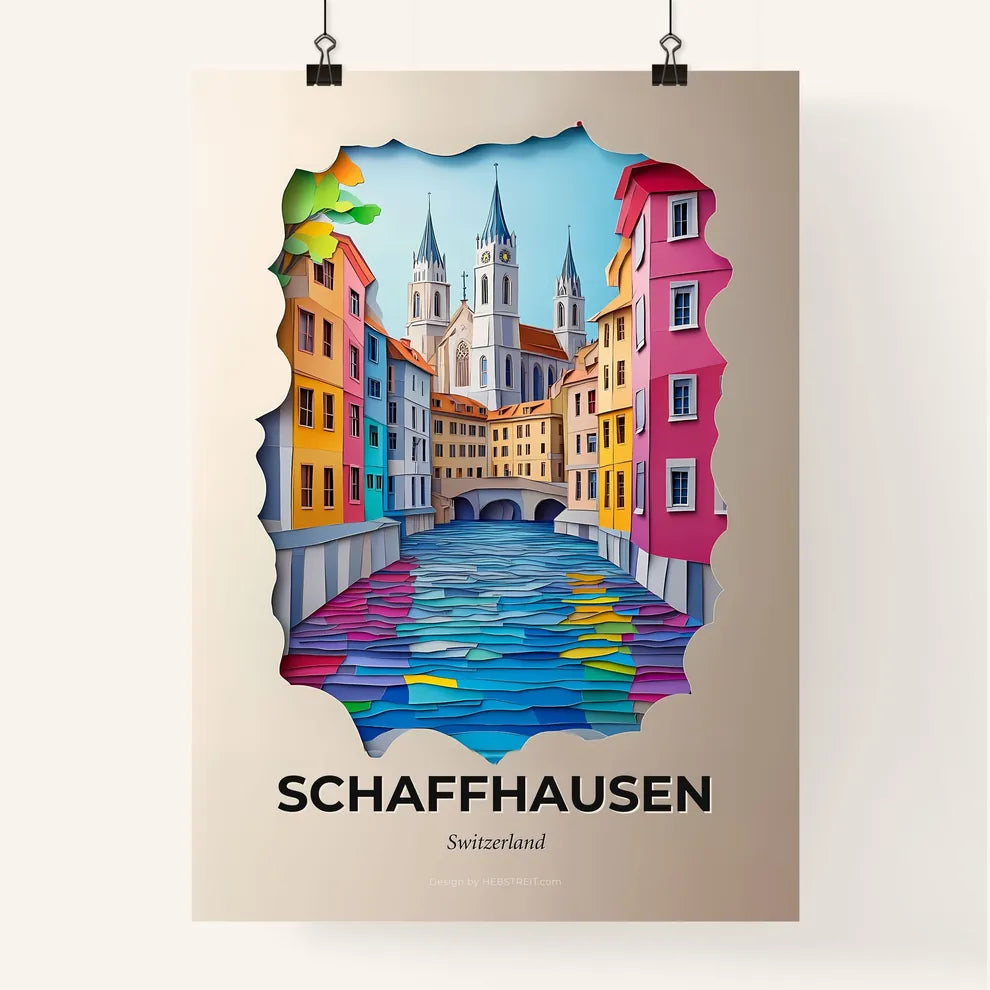 Vivid Schaffhausen, Switzerland, Colorful Poster