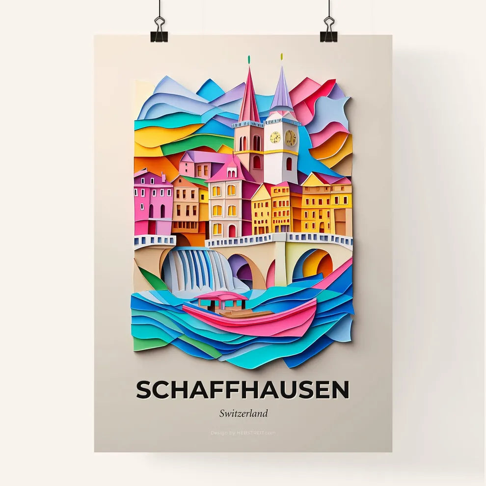 Vivid Schaffhausen, Switzerland, Colorful Poster