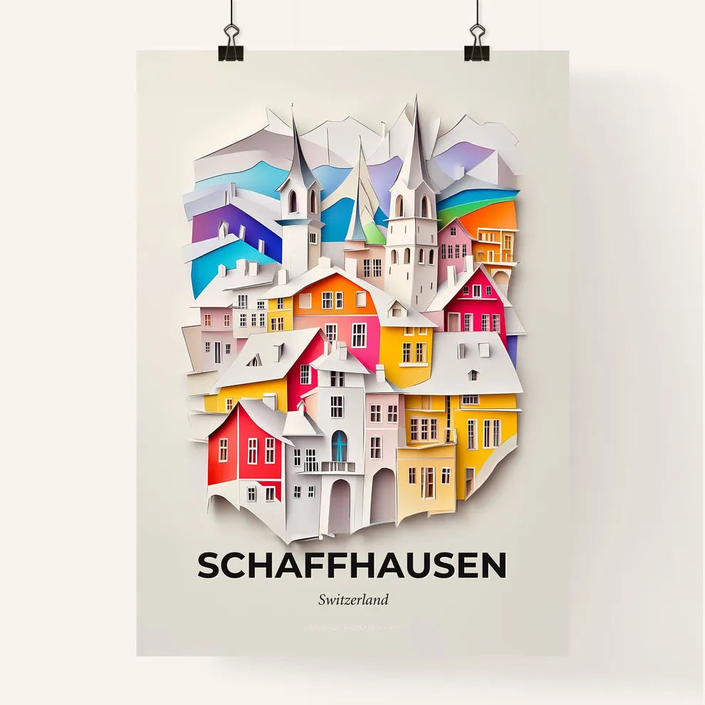 Vivid Schaffhausen, Switzerland, Colorful Poster