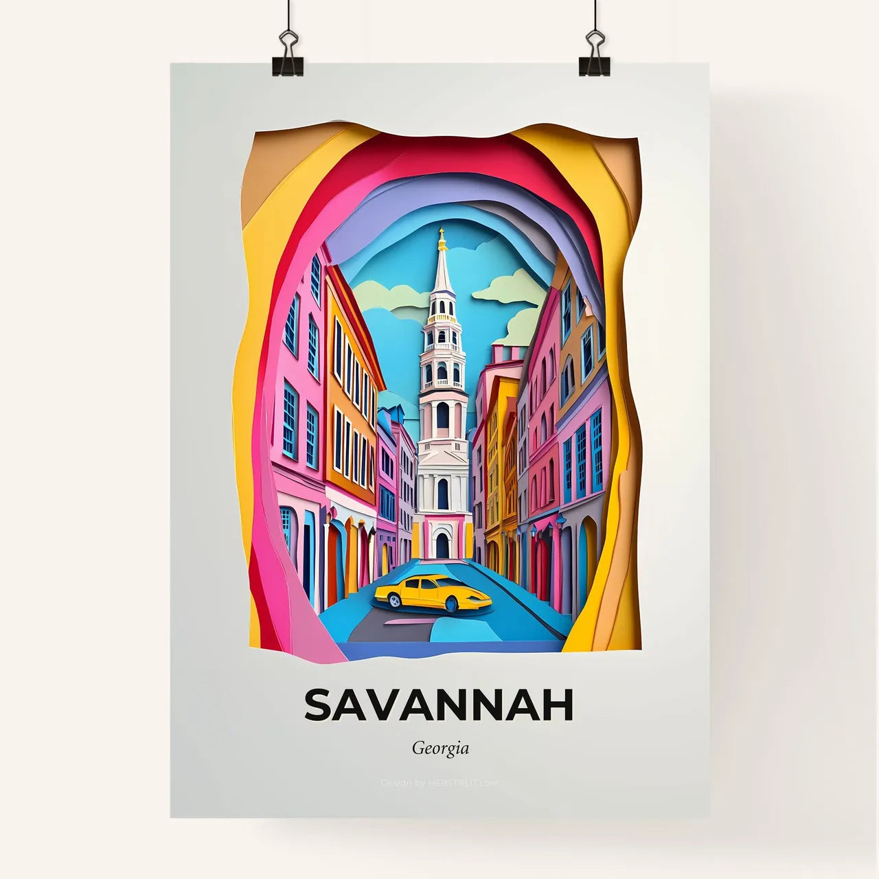 Vivid Savannah, Georgia, Colorful Poster
