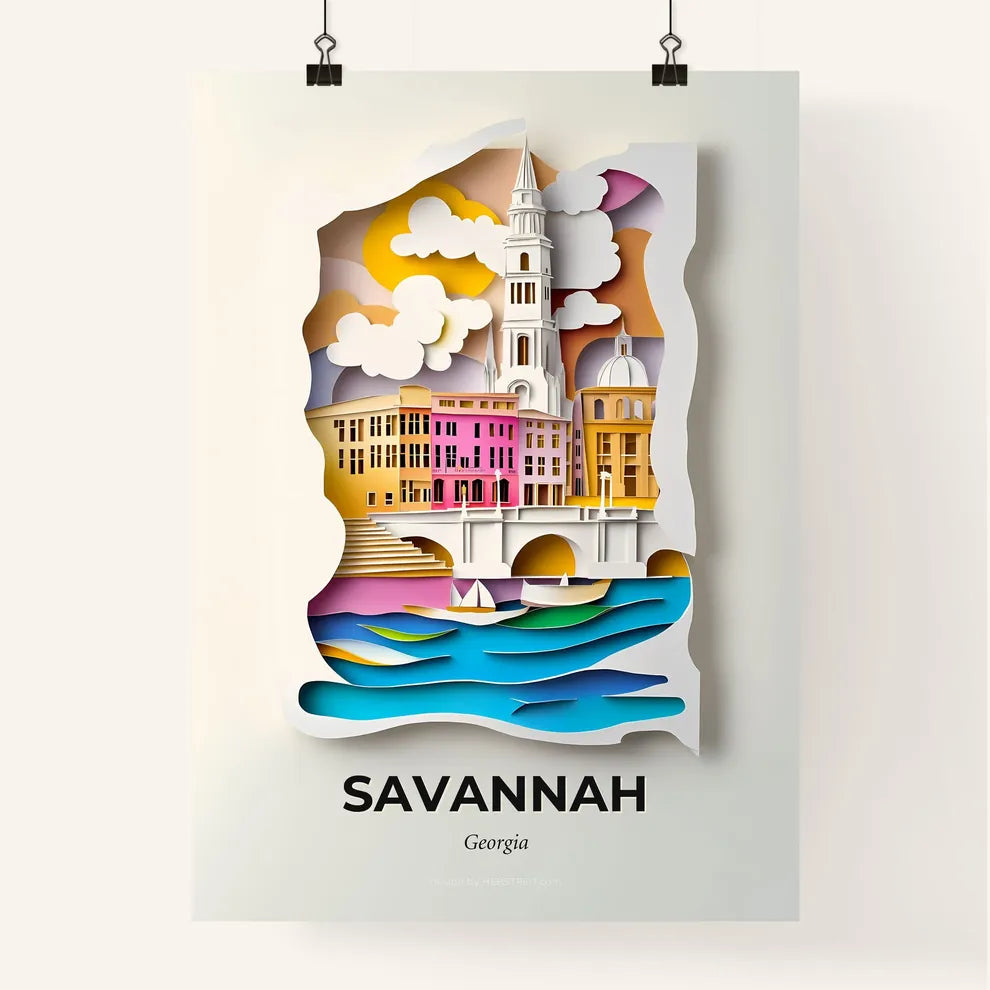 Vivid Savannah, Georgia, Colorful Poster