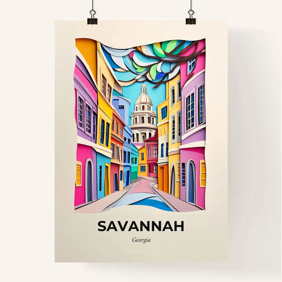 Vivid Savannah, Georgia, Colorful Poster