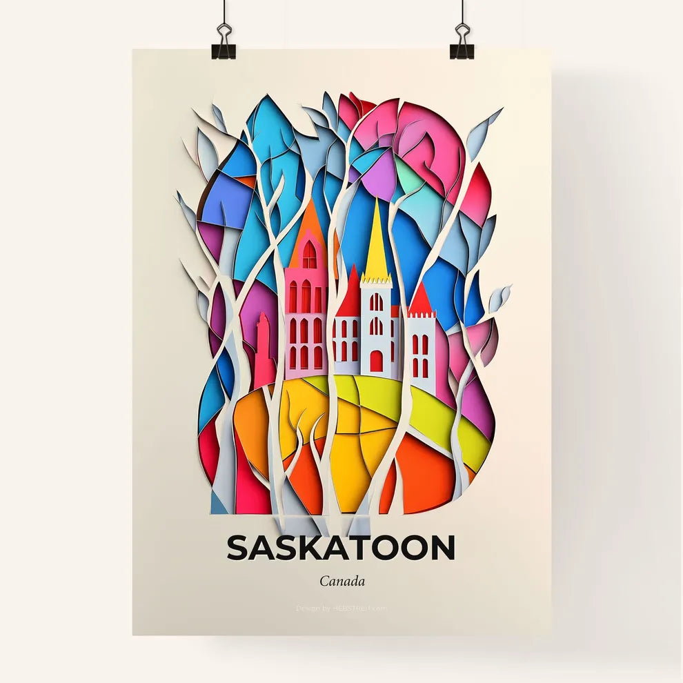 Vivid Saskatoon, Canada, Colorful Poster