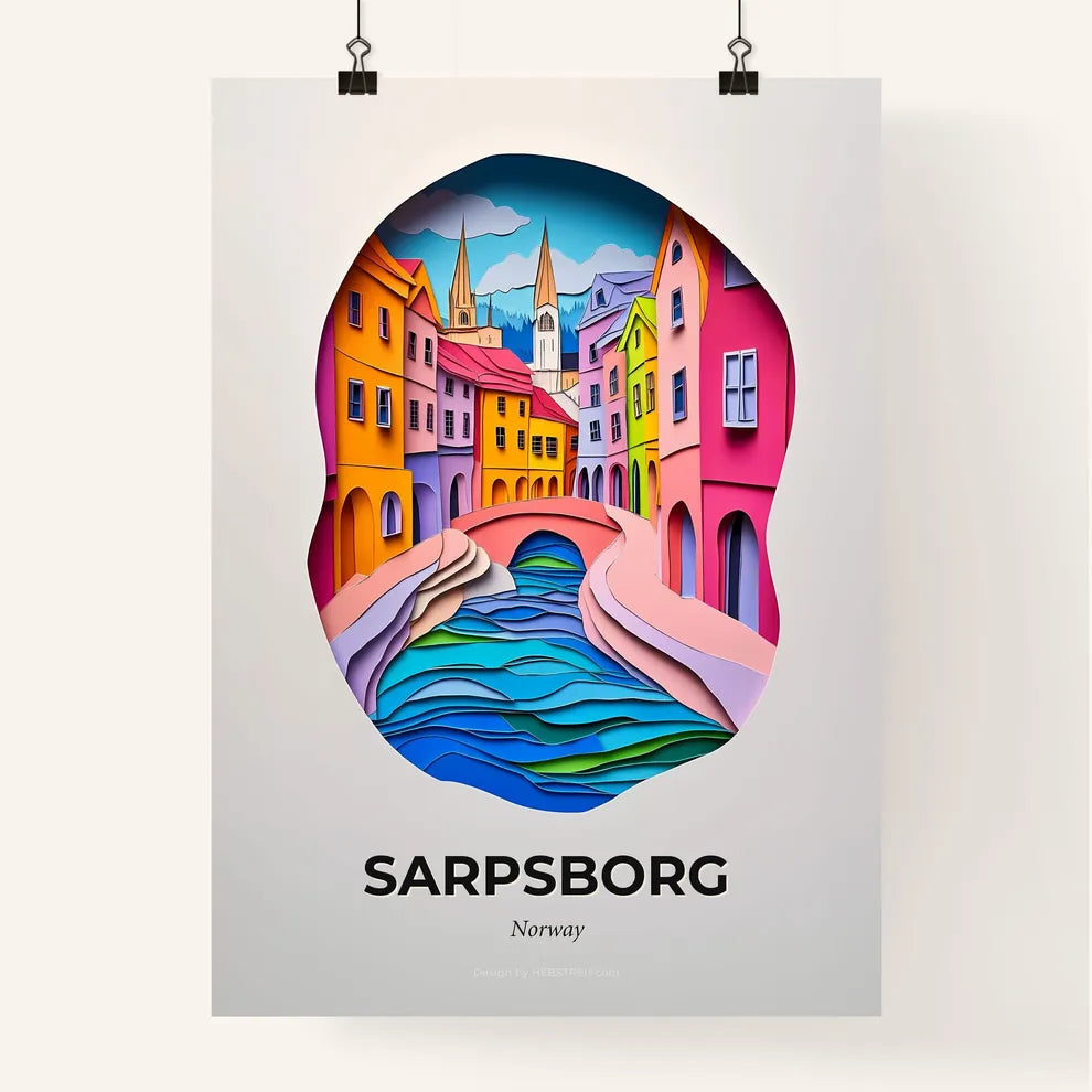 Vivid Sarpsborg, Norway, Colorful Poster