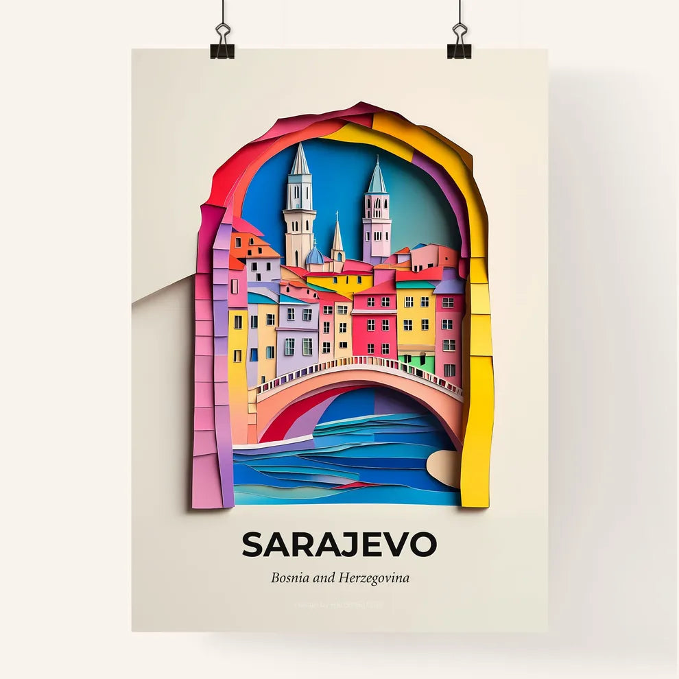 Vivid Sarajevo, Bosnia and Herzegovina, Colorful Poster